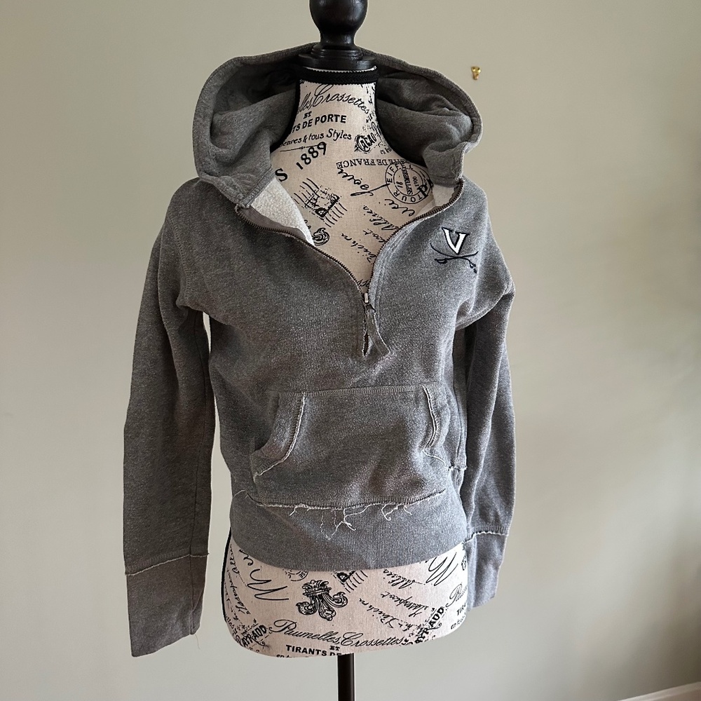 UVA Hoodie in Gray with Arm Lettering Small